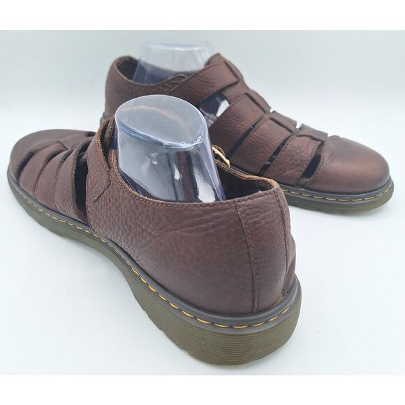 NICE! Dr Martens Fenton Brown Leather Fisherman Buckle Sandals UK 12 US Men 13 - Picture 11 of 16